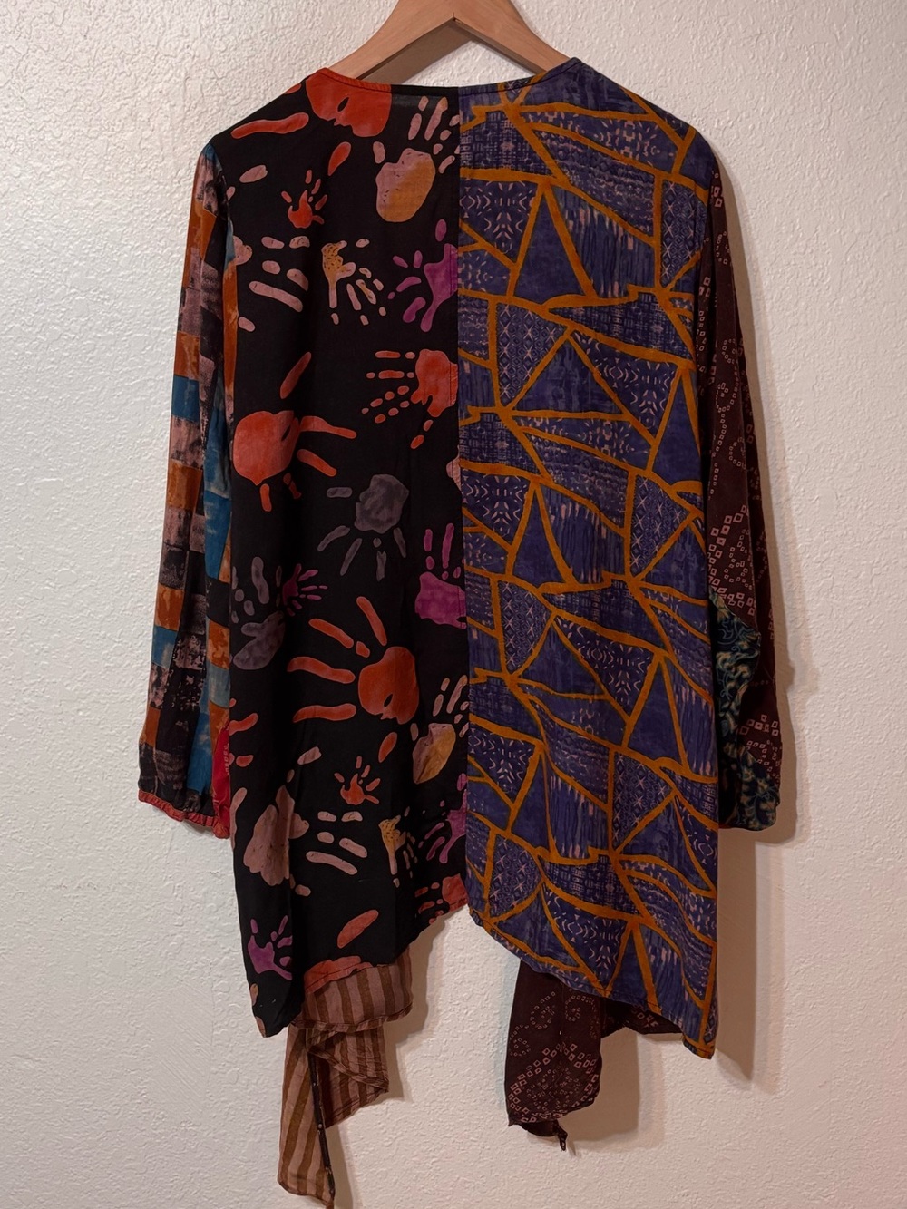 Sacred Threads Boho Mixed Print Open Front Festival Kimono Top Large/XL - Picture 6 of 6